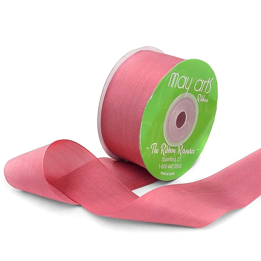 1.25 Inch 100% Hand-Dyed Silk Ribbon with Woven Edge – SK-5-26 – ROSE