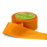 1.25 Inch 100% Hand-Dyed Silk Ribbon with Woven Edge – SK-5-28 – ORANGE