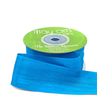 1.25 Inch 100% Hand-Dyed Silk Ribbon with Woven Edge – SK-5-53 ATOMIC BLUE
