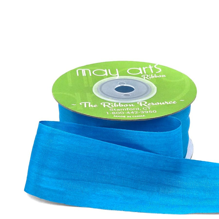 1.25 Inch 100% Hand-Dyed Silk Ribbon with Woven Edge – SK-5-53 ATOMIC BLUE