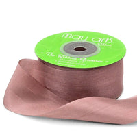 1.25 Inch 100% Hand-Dyed Silk Ribbon with Woven Edge – SK-5-65 WOODROSE