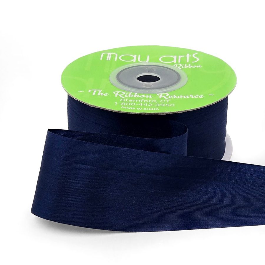 1.25 Inch 100% Hand-Dyed Silk Ribbon with Woven Edge – SK-5-73 NAVY BLAZER