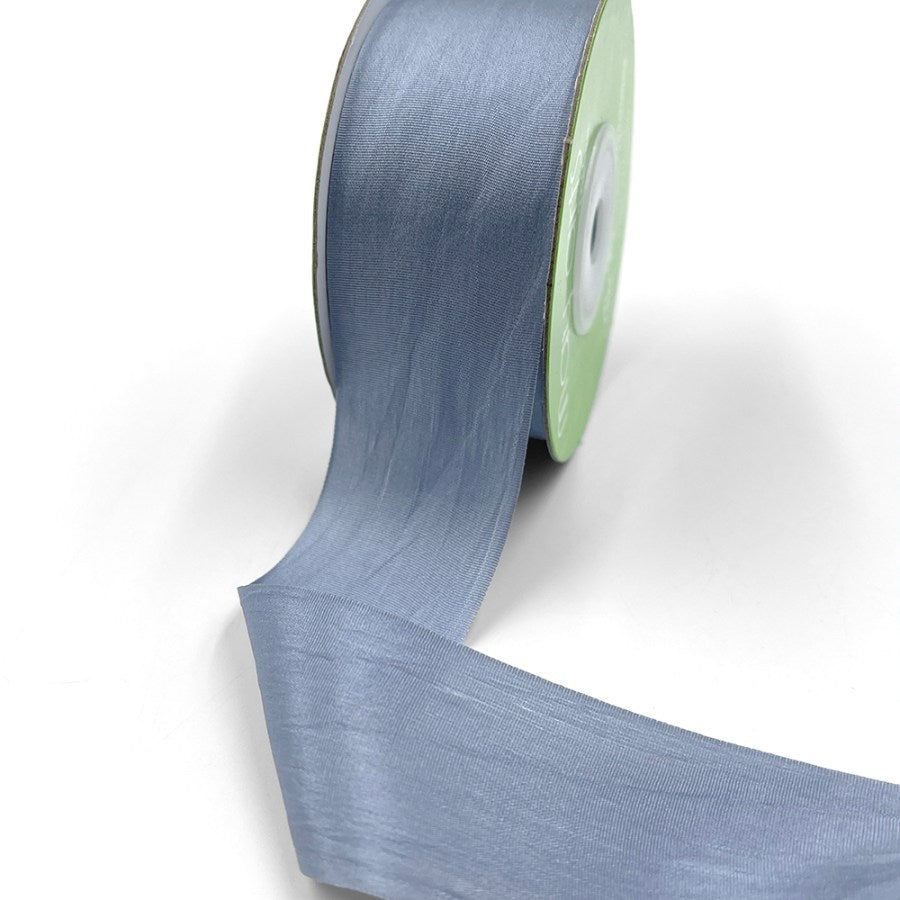 1.25 Inch 100% Hand-Dyed Silk Ribbon with Woven Edge – SK-5-83 BLUE GREY