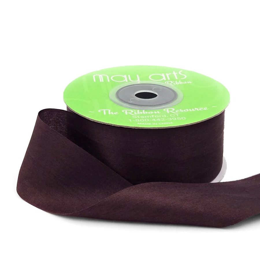 1.25 Inch 100% Hand-Dyed Silk Ribbon with Woven Edge – SK-5-93 – CHOCOLATE BROWN