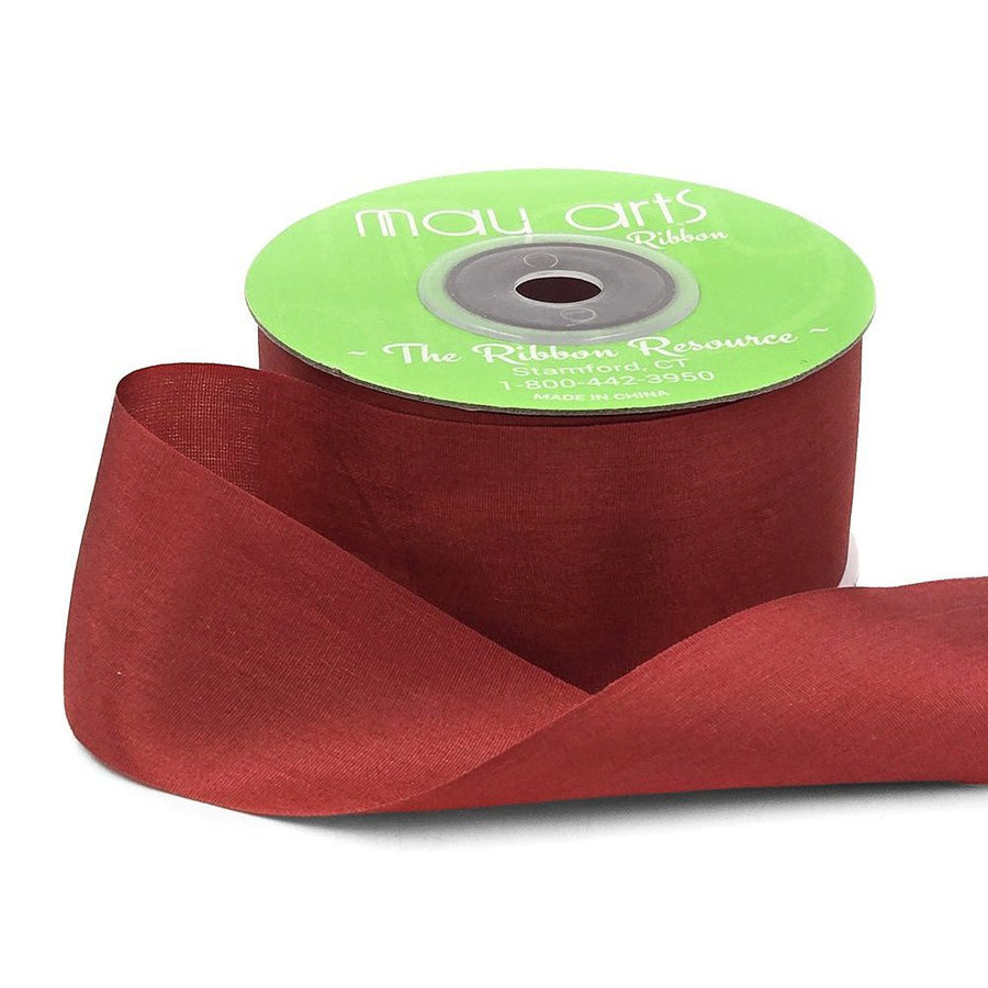 1.25 Inch 100% Hand-Dyed Silk Ribbon with Woven Edge – SK-5-97 BRICK RED