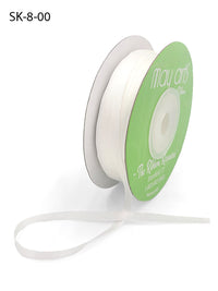1/8 Inch 100% Hand-Dyed Silk Ribbon with Woven Edge – SK-8-00 NON-DYED (No Dye Applied, For Customers Looking To Dye Their Own Colors)