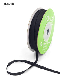 1/8 Inch 100% Hand-Dyed Silk Ribbon with Woven Edge – SK-8-10 – BLACK