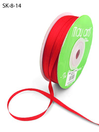 1/8 Inch 100% Hand-Dyed Silk Ribbon with Woven Edge – SK-8-14 – RED