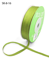 1/8 Inch 100% Hand-Dyed Silk Ribbon with Woven Edge – SK-8-16 – OLIVE