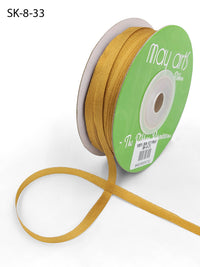 1/8 Inch 100% Hand-Dyed Silk Ribbon with Woven Edge – SK-8-33 – ANTIQUE GOLD