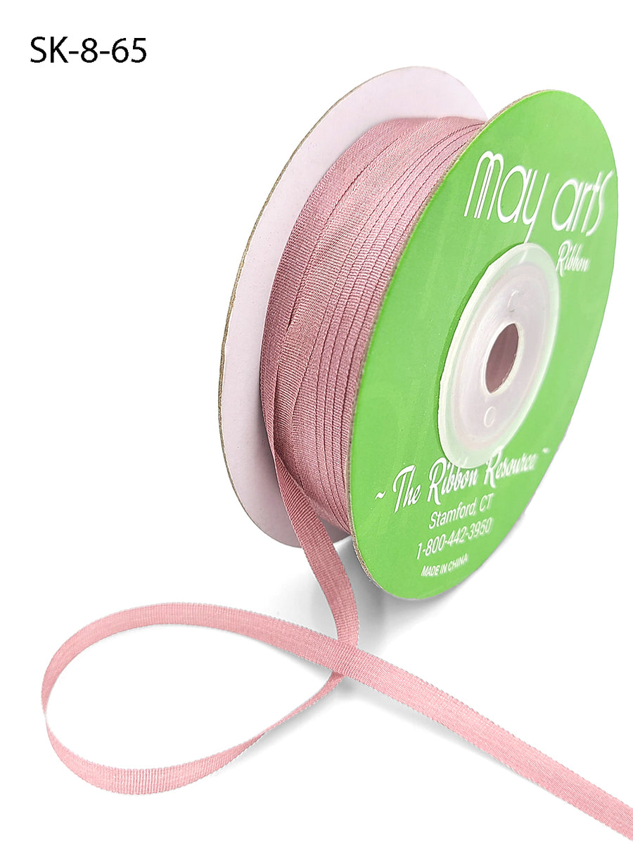 1/8 Inch 100% Hand-Dyed Silk Ribbon with Woven Edge – SK-8-65 WOOD ROSE