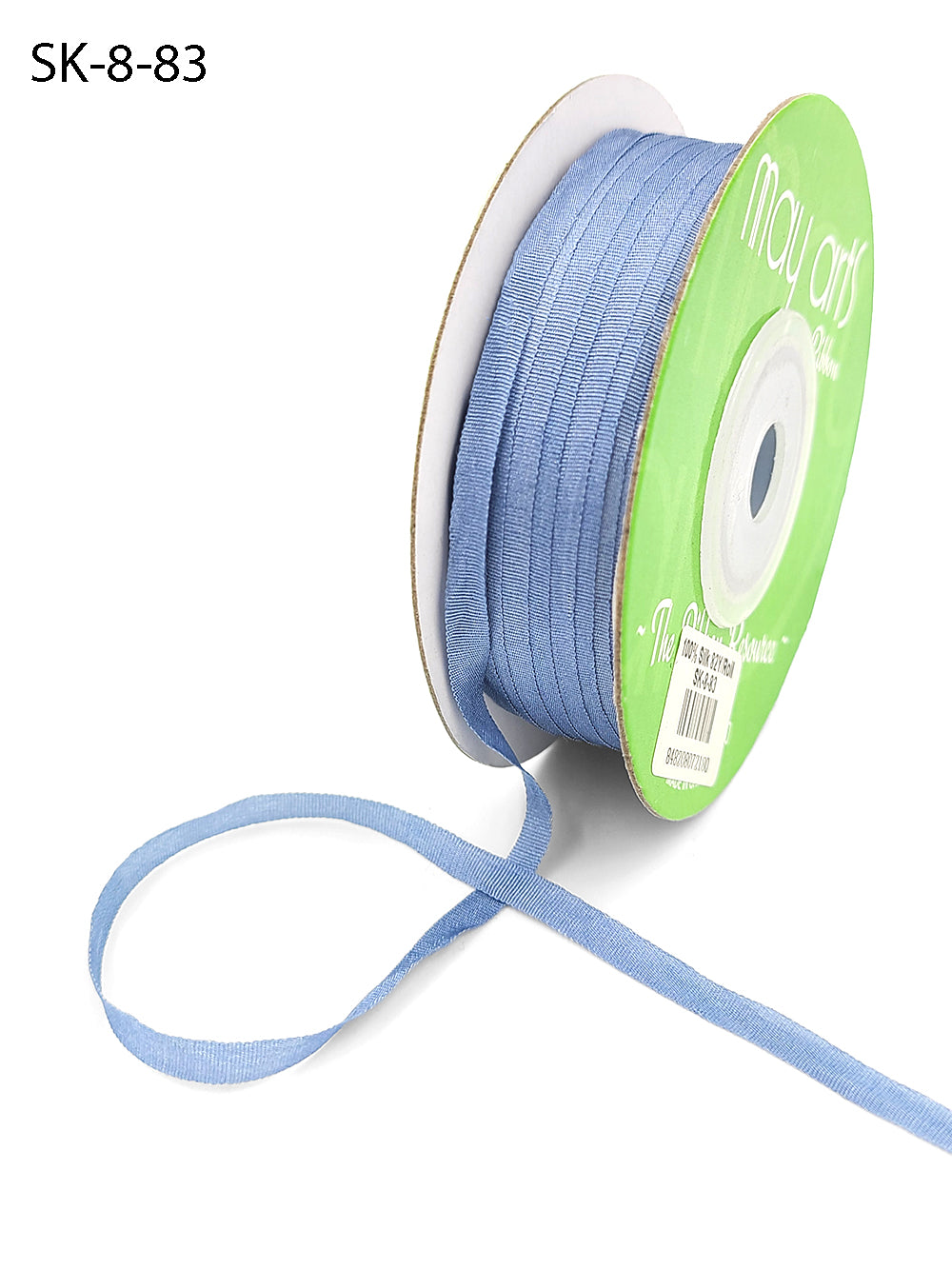 1/8 Inch 100% Hand-Dyed Silk Ribbon with Woven Edge – SK-8-83 BLUE GREY