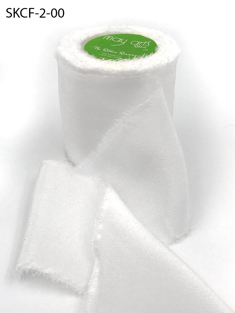 2 Inch 100% Silk Crepe with Frayed Edge (NON-DYED and HAND-DYED) – SKCF-2-00 NON-DYED (WHITE)