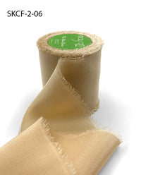 2 Inch 100% Silk Crepe with Frayed Edge (NON-DYED and HAND-DYED) – SKCF-2-06 HAZELNUT