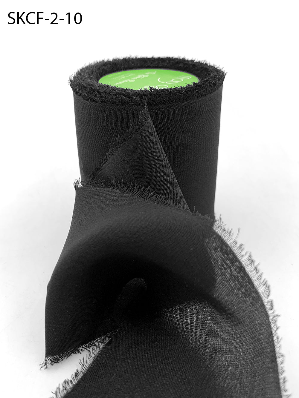 2 Inch 100% Silk Crepe with Frayed Edge (NON-DYED and HAND-DYED) – SKCF-2-10 BLACK