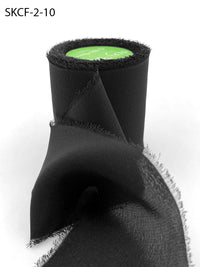 2 Inch 100% Silk Crepe with Frayed Edge (NON-DYED and HAND-DYED) – SKCF-2-10 BLACK