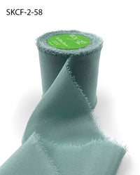 2 Inch 100% Silk Crepe with Frayed Edge (NON-DYED and HAND-DYED) – SKCF-2-58 JADEITE