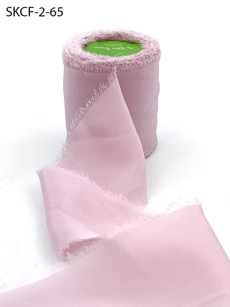 2 Inch 100% Silk Crepe with Frayed Edge (NON-DYED and HAND-DYED) – SKCF-2-65 WOODROSE