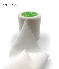 2 Inch 100% Silk Crepe with Frayed Edge (NON-DYED and HAND-DYED) – SKCF-2-72 MOTHER OF PEARL