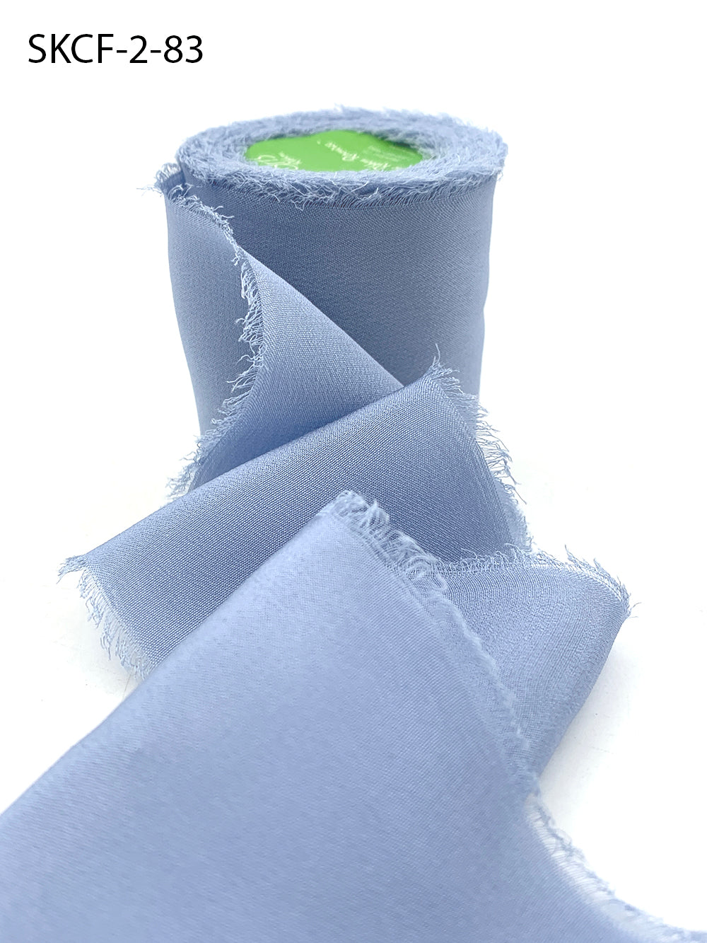 2 Inch 100% Silk Crepe with Frayed Edge (NON-DYED and HAND-DYED) – SKCF-2-83 SLATE BLUE