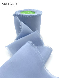 2 Inch 100% Silk Crepe with Frayed Edge (NON-DYED and HAND-DYED) – SKCF-2-83 SLATE BLUE