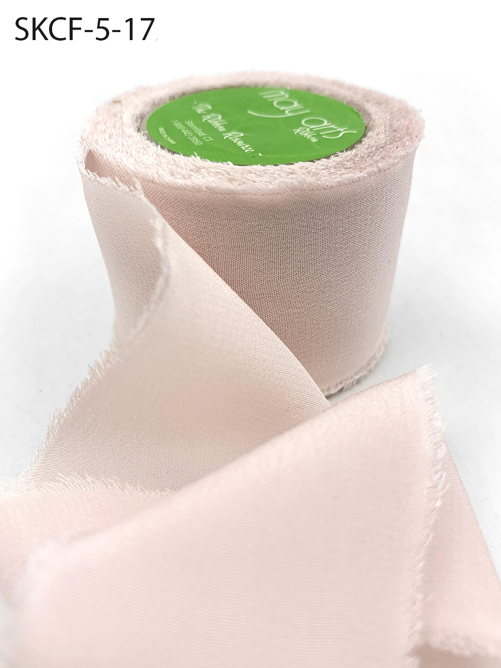 1.25 Inch 100% Silk Crepe with Frayed Edge (NON-DYED and HAND-DYED) – SKCF-5-17 PINK