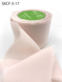 1.25 Inch 100% Silk Crepe with Frayed Edge (NON-DYED and HAND-DYED) – SKCF-5-17 PINK