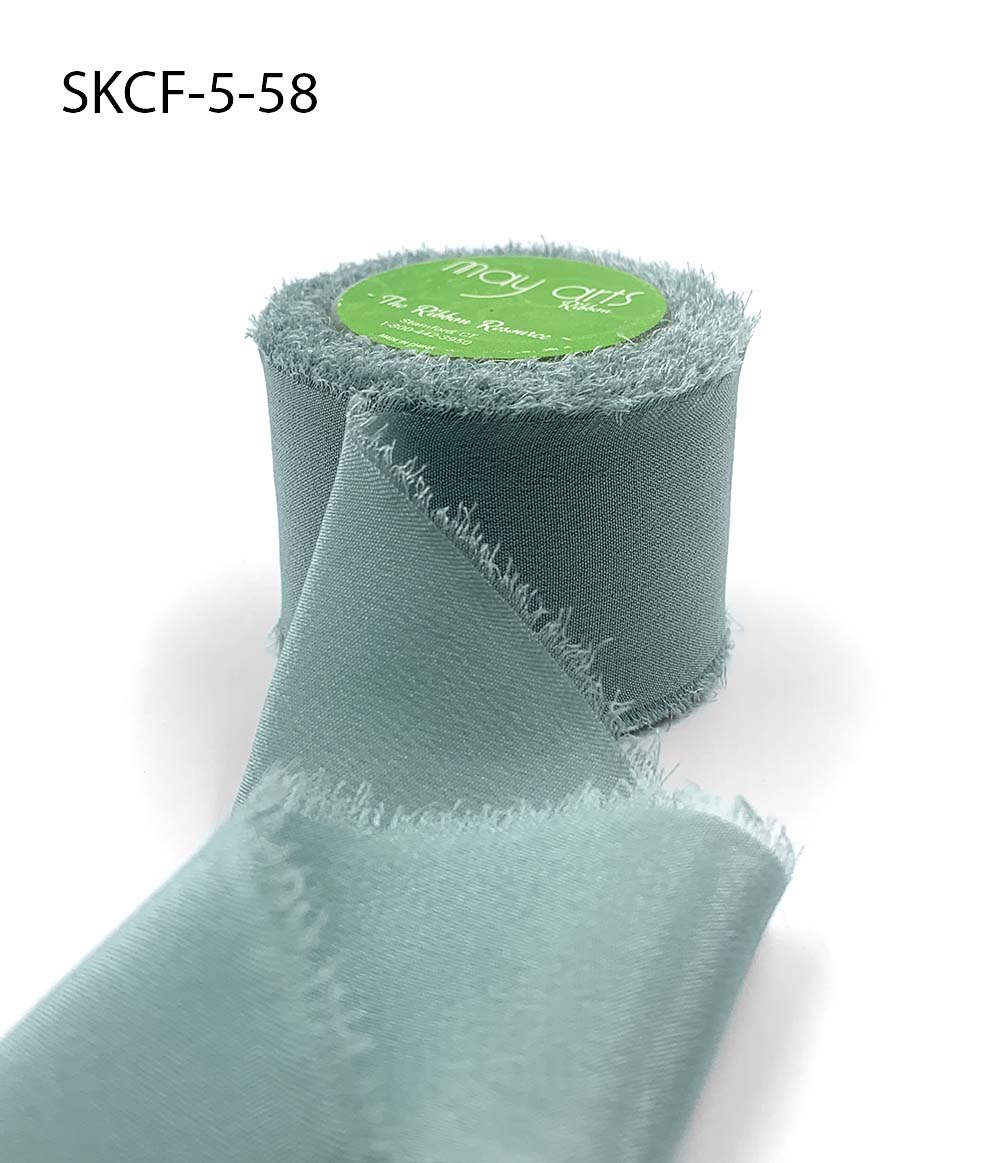 1.25 Inch 100% Silk Crepe with Frayed Edge (NON-DYED and HAND-DYED) – SKCF-5-58 JADEITE
