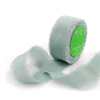 5/8 Inch 100% Silk Crepe with Frayed Edge (NON-DYED and HAND-DYED) – SKCF-58-58 JADEITE