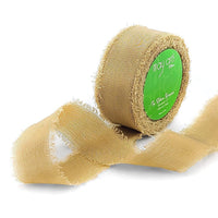 5/8 Inch 100% Silk Crepe with Frayed Edge (NON-DYED and HAND-DYED) – SKCF-58-67 PALE GOLD