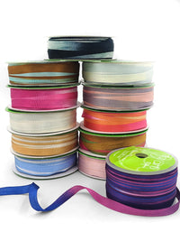 1/4 Inch 100% Hand-Dyed Variegated (multi-color) Silk Ribbon with Woven Edge – SKM-4-28 Yellow/Fuchsia/Orange (NEW)