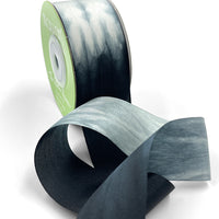 1.25 Inch 100% Hand-Dyed Variegated (multi-color) Silk Ribbon with Woven Edge – SKM-5-10 Black/Ivory