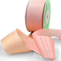 1.25 Inch 100% Hand-Dyed Variegated (multi-color) Silk Ribbon with Woven Edge – SKM-5-17 Pink/Champagne
