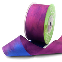 1.25 Inch 100% Hand-Dyed Variegated (multi-color) Silk Ribbon with Woven Edge – SKM-5-47 Blue/Purple (NEW)
