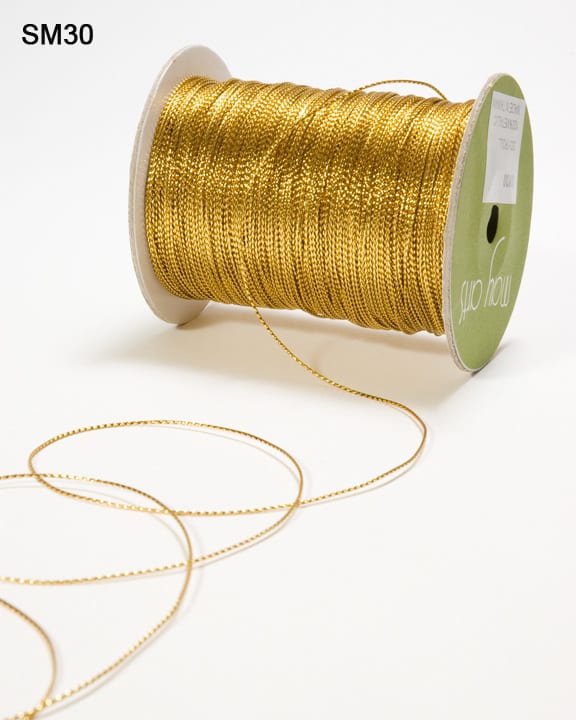 1 Millimeter Metallic String Cord Ribbon – SM1-30 – METALLIC GOLD
