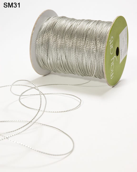 1 Millimeter Metallic String Cord Ribbon – SM1-31 – METALLIC SILVER