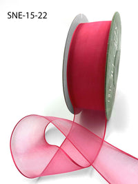 1.5 Inch Soft Sheer Ribbon with Thin Solid Edge – SNE-15-22 Fuchsia