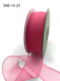 1.5 Inch Soft Sheer Ribbon with Thin Solid Edge – SNE-15-23 Light Fuchsia