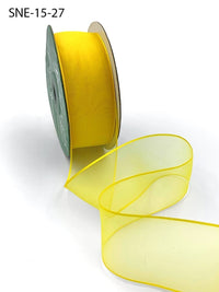 1.5 Inch Soft Sheer Ribbon with Thin Solid Edge – SNE-15-27 YELLOW