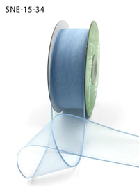 1.5 Inch Soft Sheer Ribbon with Thin Solid Edge – SNE-15-34 Light Blue