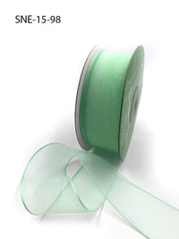 1.5 Inch Soft Sheer Ribbon with Thin Solid Edge – SNE-15-98 Mint