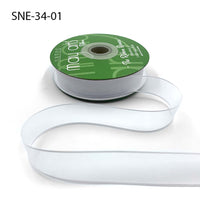 ~3/4 Inch Soft Sheer Ribbon with Thin Solid Edge – SNE-34-01 WHITE