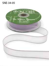~3/4 Inch Soft Sheer Ribbon with Thin Solid Edge – SNE-34-05 Lavender