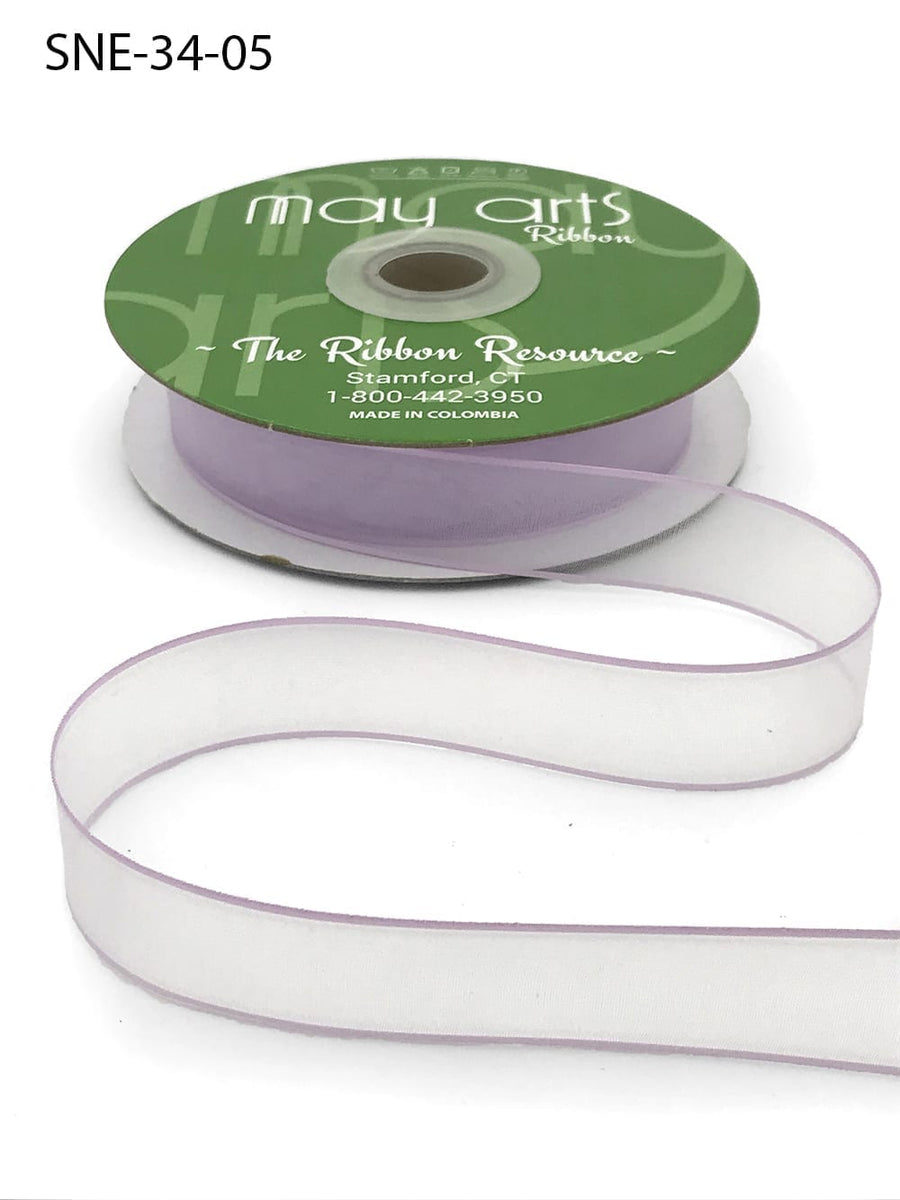 ~3/4 Inch Soft Sheer Ribbon with Thin Solid Edge – SNE-34-05 Lavender