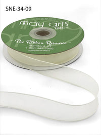 ~3/4 Inch Soft Sheer Ribbon with Thin Solid Edge – SNE-34-09 Ivory