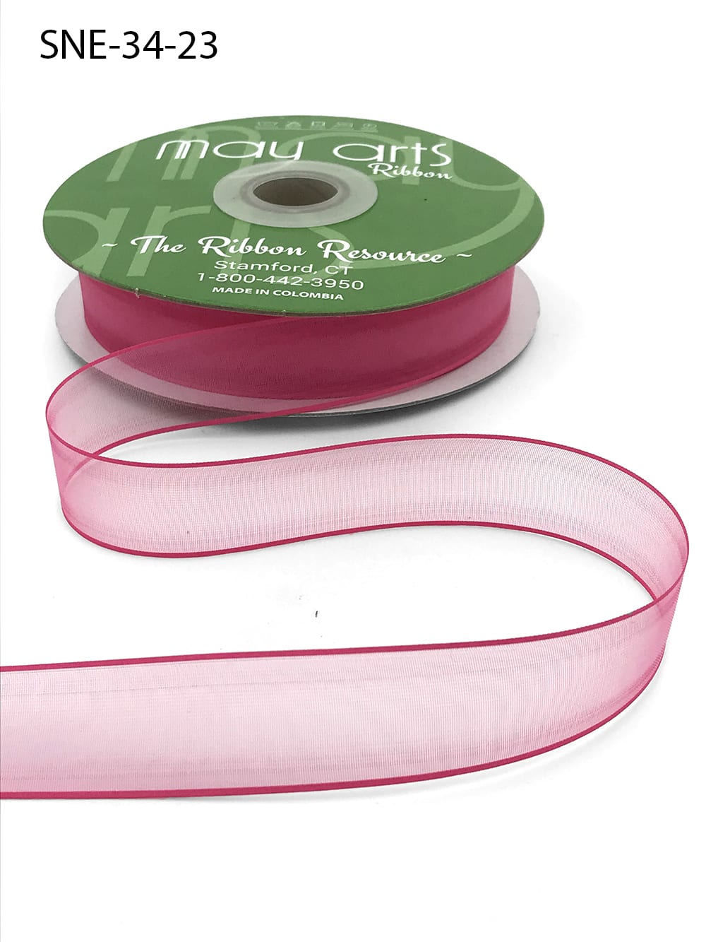 ~3/4 Inch Soft Sheer Ribbon with Thin Solid Edge – SNE-34-23 Watermelon