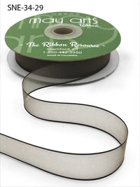 ~3/4 Inch Soft Sheer Ribbon with Thin Solid Edge – SNE-34-29 Light Brown