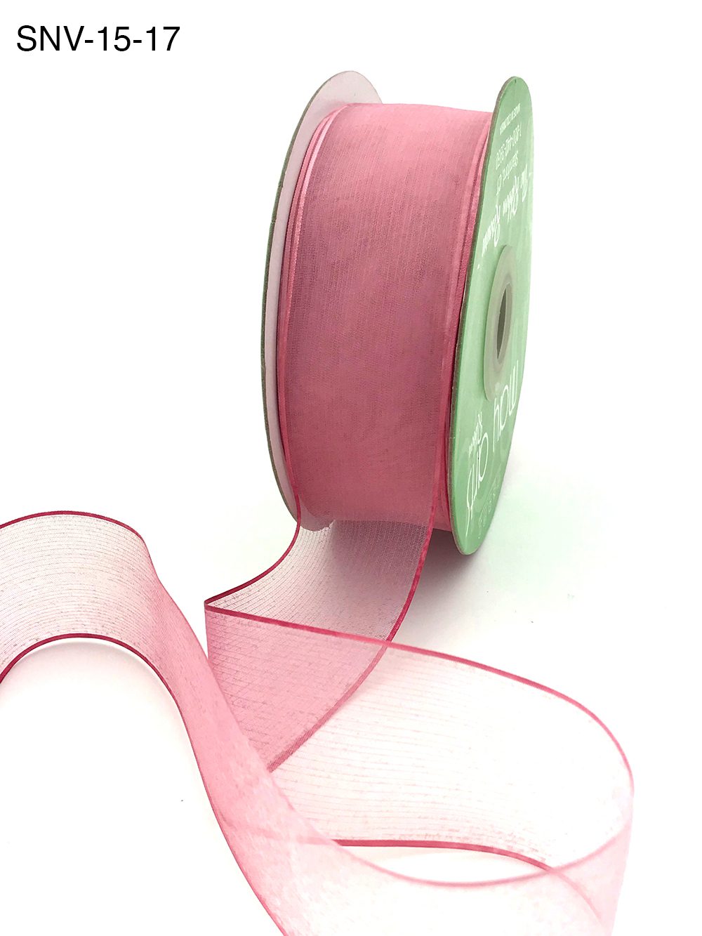1.5 Inch Soft Variegated (multi-color) Sheer Ribbon with Thin Solid Edge – SNV-15-17 Light Pink/Mauve