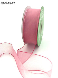 1.5 Inch Soft Variegated (multi-color) Sheer Ribbon with Thin Solid Edge – SNV-15-17 Light Pink/Mauve