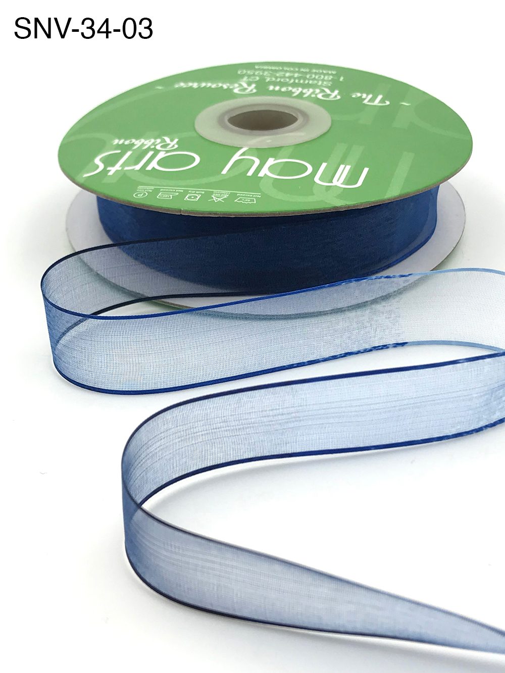 3/4 Inch Soft Variegated (multi-color) Sheer Ribbon with Thin Solid Edge – SNV-34-03 Light Blue/Blue